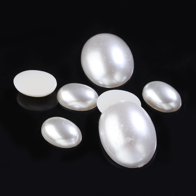 Exquisite Design Plastic Oval White Pearl Ring Fac..